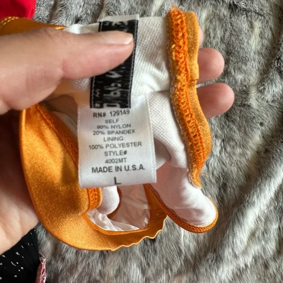 Dippin Daisy’s honey orange shiny bikini top sz Large - Picture 4 of 4